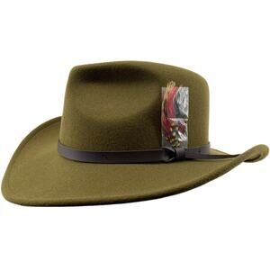 Daniel Cremieux 38 Blue Label Felt Outback Hat Olive NEW
